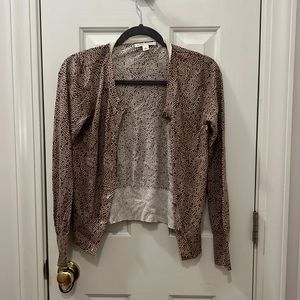 Small Banana Republic brown and cream polka dot cardigan.